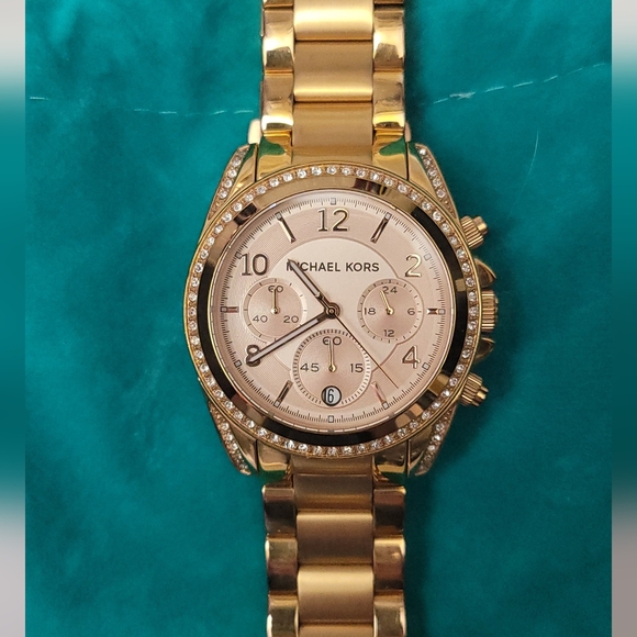 MICHAEL KORS Blair Rose Gold-Tone Stainless Steel Chronograph Watch - Picture 1 of 13